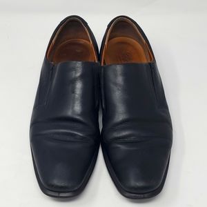 Loafers Ecco 43 Size 9.5 Black Slip-on Leather Dress Shoes